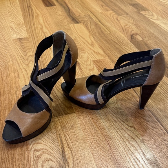 Adidas Brown and Black Strappy Heels - Picture 1 of 6